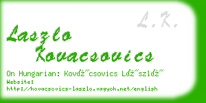 laszlo kovacsovics business card